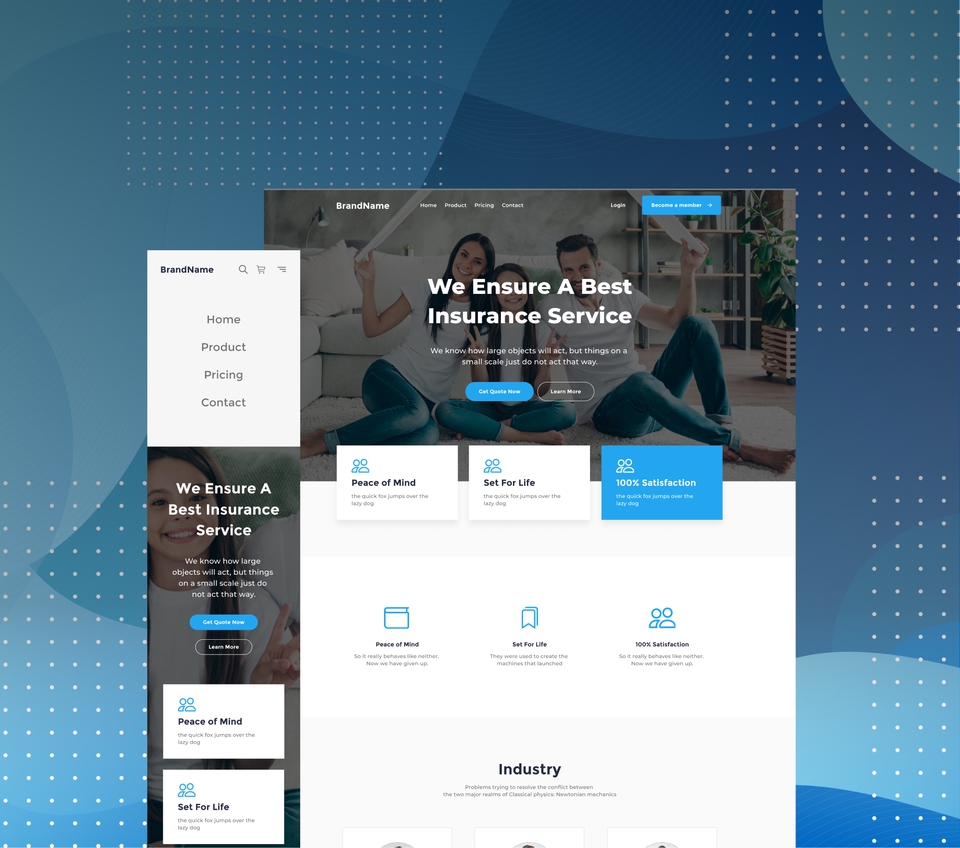รับออกแบบเว็บไซต์ ออกแบบ ui ux ธีมประกันภัย