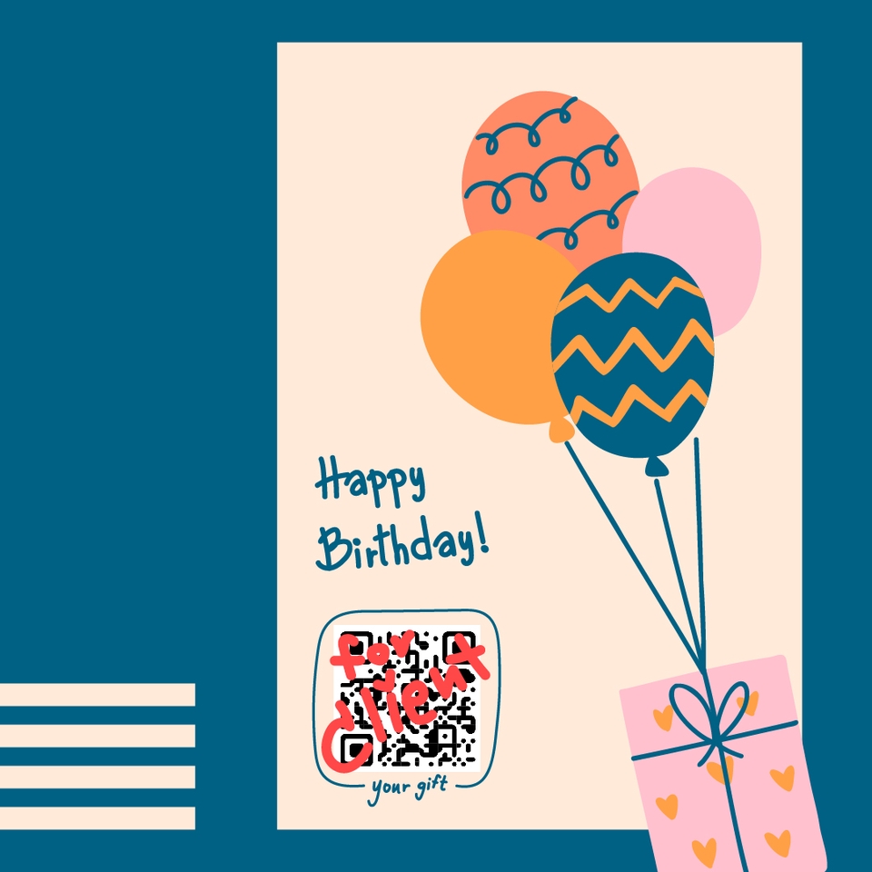 ออกแบบการ์ดวันเกิดน่ารักพร้อมQR Code รับออกแบบการ์ด ออกแบบการ์ดอวยพร บริการออกแบบ