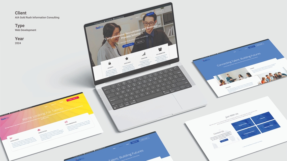 Jasa pembuatan website profesional dan responsif dengan desain modern untuk meningkatkan branding perusahaan Anda.