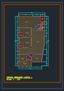 CAD Drawing - Gambar Kerja IMB Rumah Tinggal , Ruko, Kantor, Mess- 5000/m2 - 18