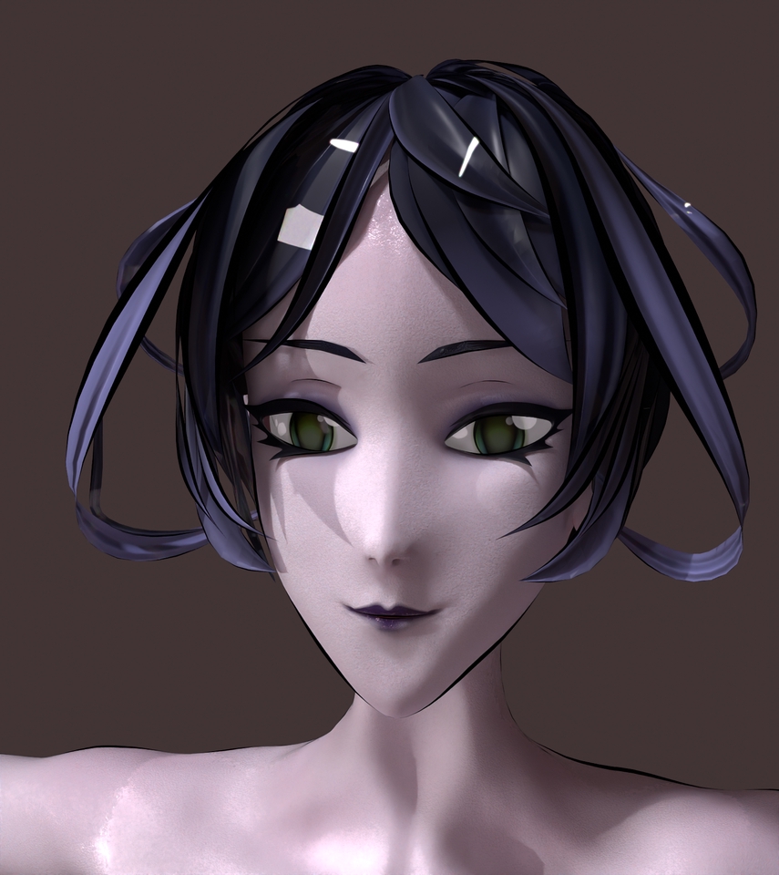 รับปั้นโมเดล3D ผู้หญิง ผมดำ โมเดล3มิติ