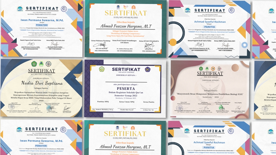 Digital Printing - Jasa Desain Setifikat Murah & Cepat Untuk Berbagai Kebutuhan Kegiatan, Kepanitiaan, dan Organisasi - 2