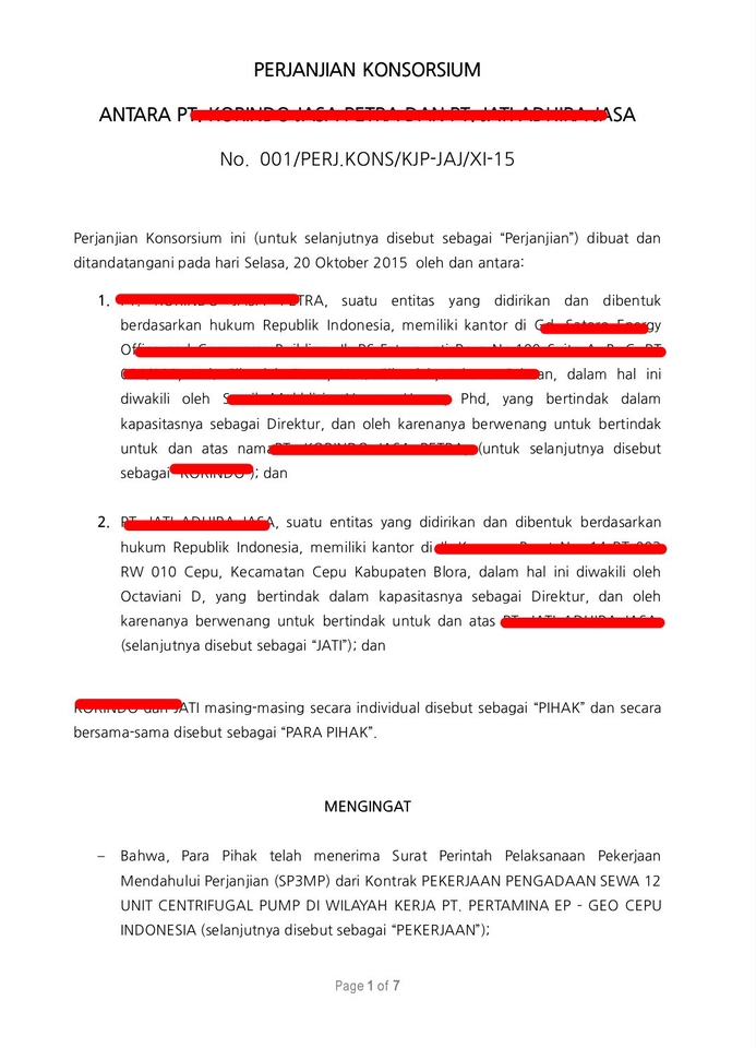 Hukum - KONSULTASI HUKUM, DRAFTING PERJANJIAN/MOU SIAP 1 HARI - 2