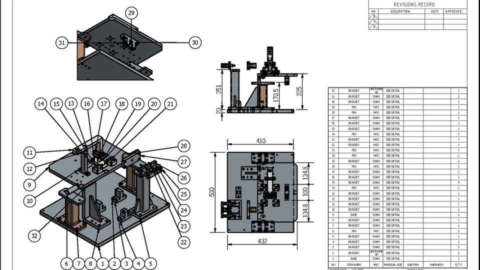 เขียนแบบวิศวกรรมและออกแบบโครงสร้าง - JIG PLATE BEND  3D to 2D DWG - 2