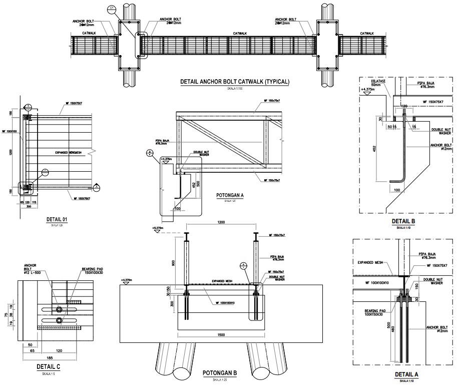 CAD Drawing - Jasa Gambar Dermaga Detail Engineering Design (DED) Jetty, Trestle, Container Yard dan Faspel - 9