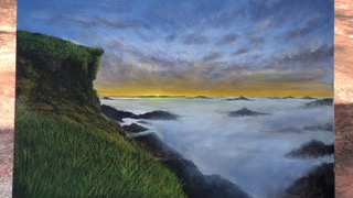 วาดภาพประกอบ - งานเขียนภาพวิวทิวทัศน์ บนเฟรมผ้าใบโดยใช้สีอะคลิลิค - 1