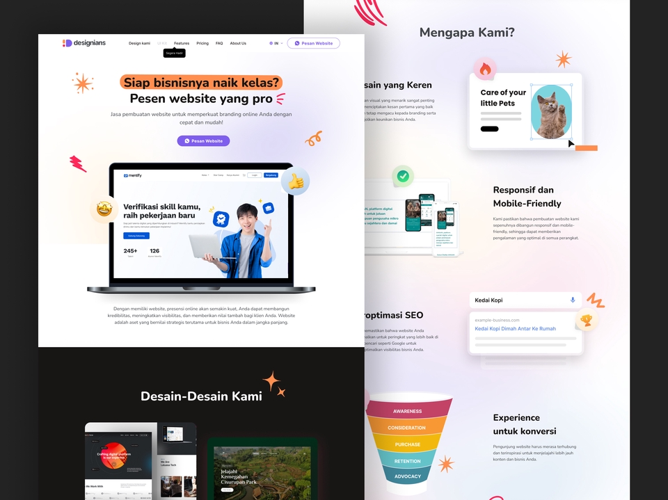 Desain UI UX Landing Page Website Responsive