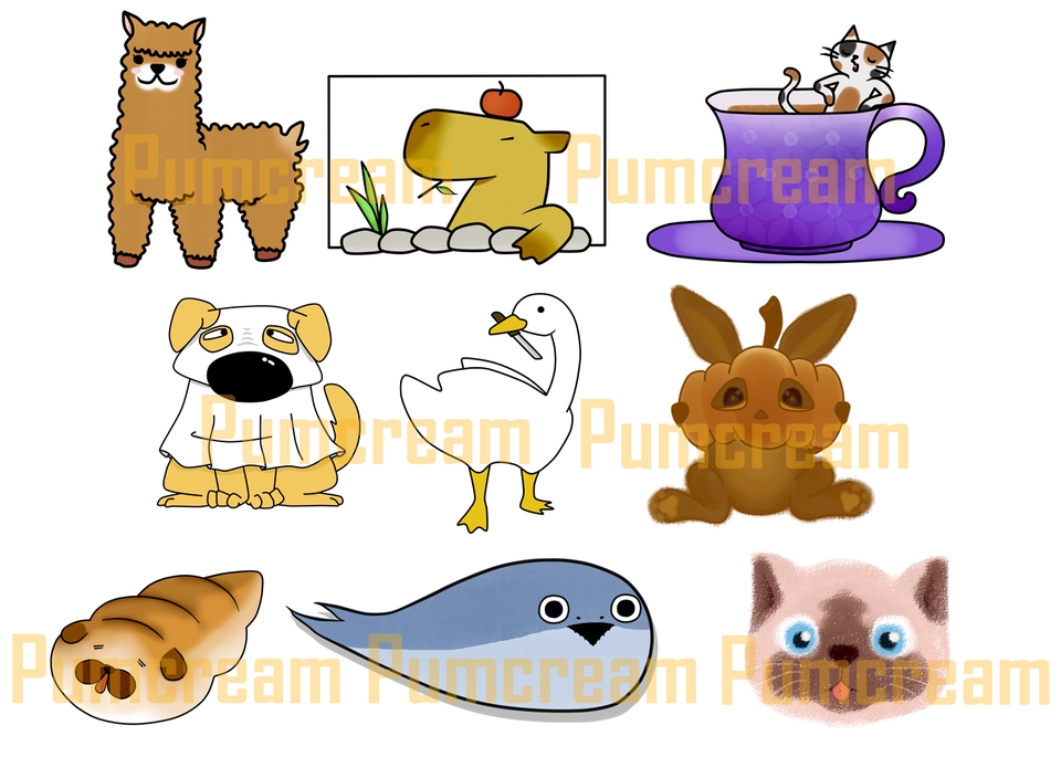 รับวาดรูปสัตว์น่ารัก สไตล์การ์ตูน วาดภาพประกอบ