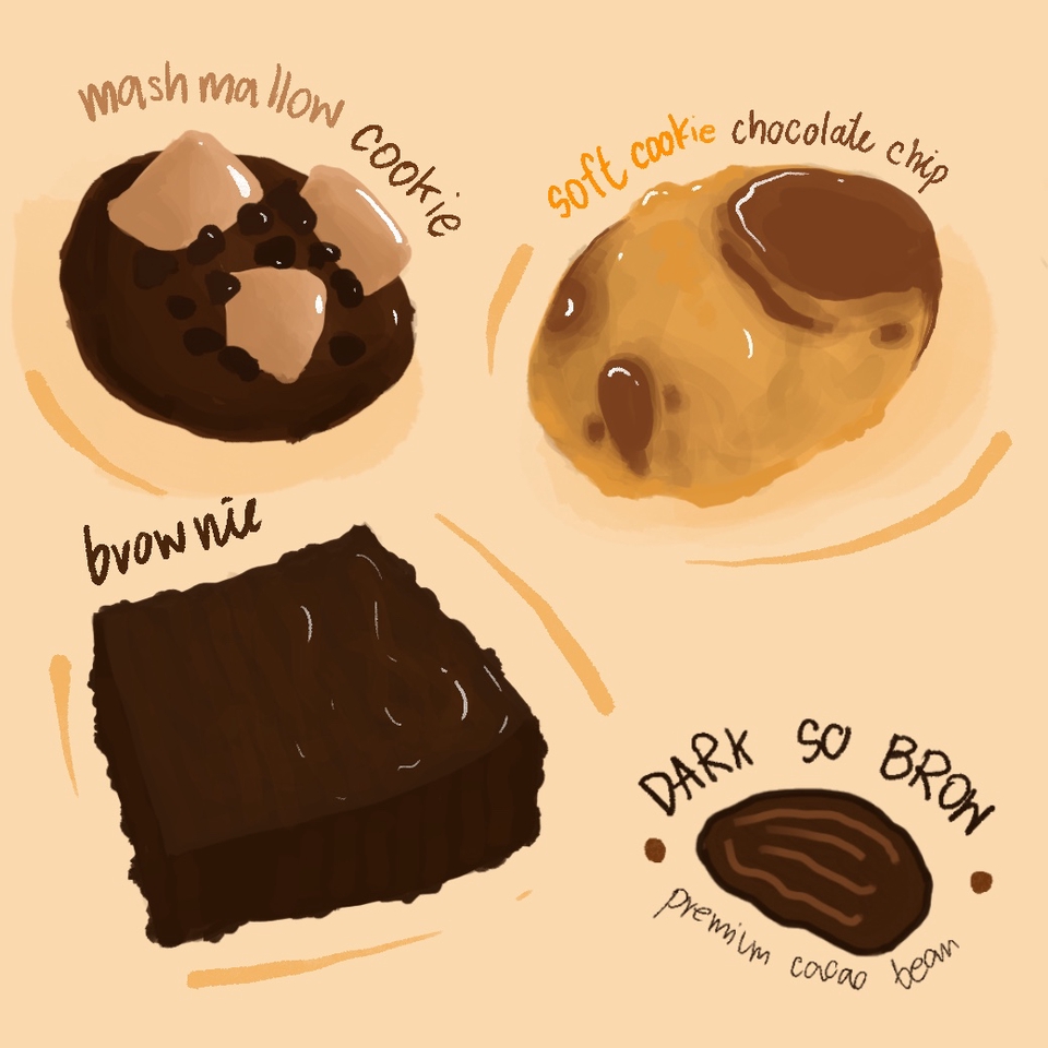 รับวาดรูป ภาพประกอบขนมหวาน ช็อคโกแลต บราวนี่ คุกกี้ มาร์ชเมลโลว์ วาดรูปสินค้า วาดภาพประกอบเกมส์ออนไลน์