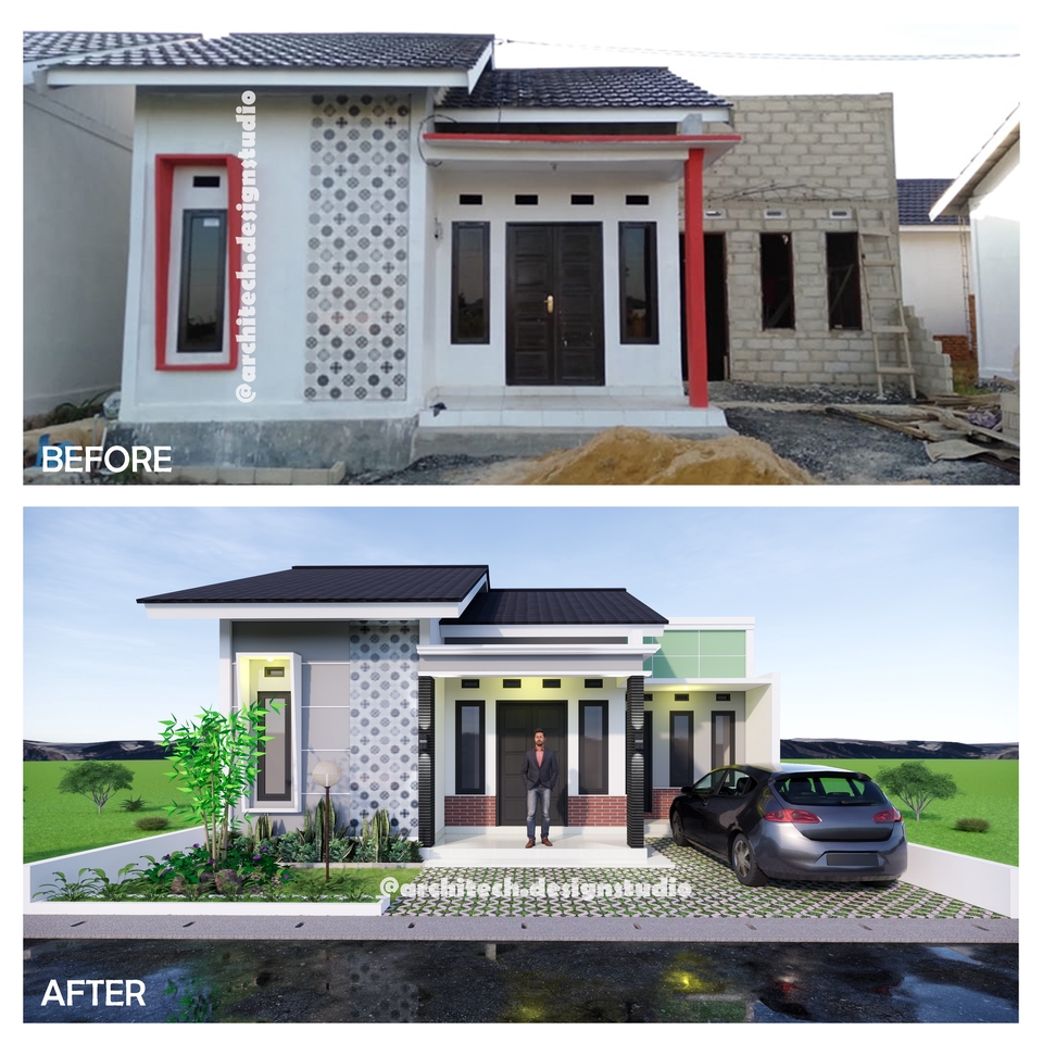 3D & Perspektif - Desain Gambar Denah, 3D Modelling, dan Rendering - 13