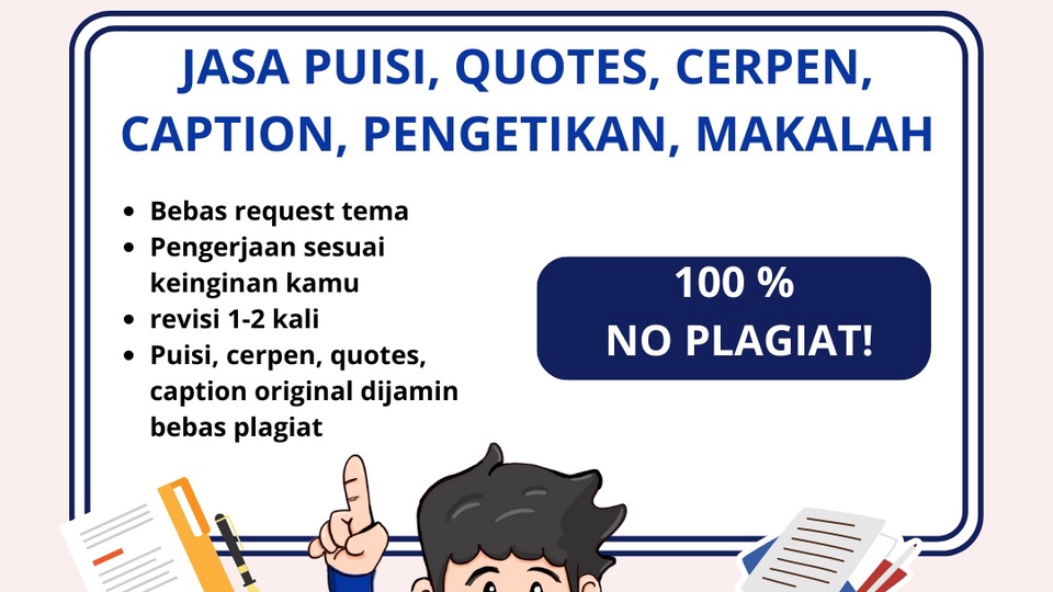 Penulisan Konten - Jasa Puisi-Quotes-Cerpen-Makalah - 1