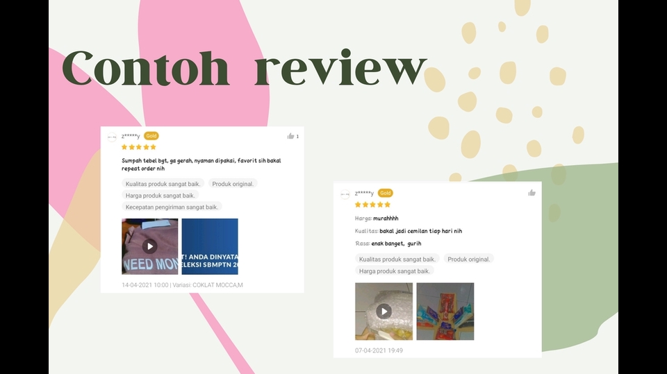Memberi Review - REVIEWERS SHOPEE, LAZADA, TOKOPEDIA - 4
