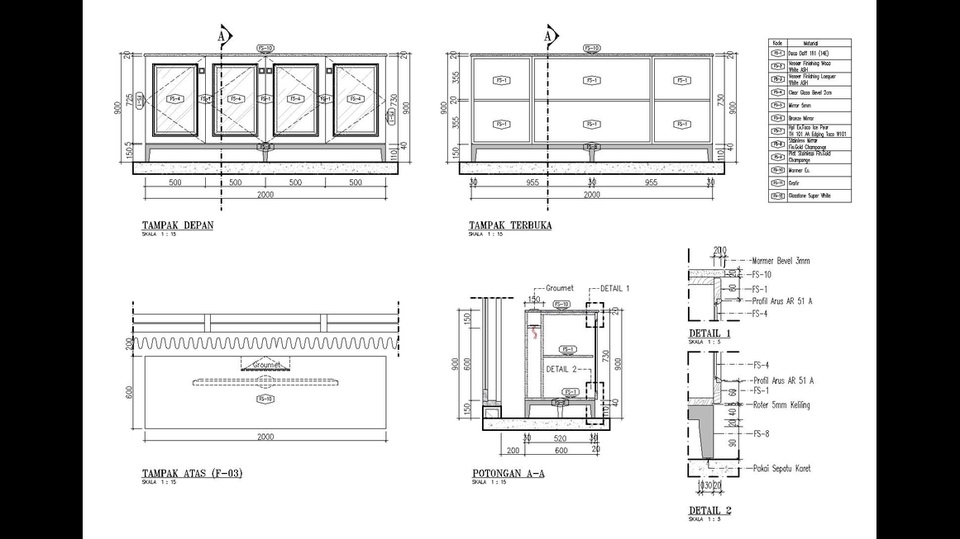 Desain Furniture - Gambar Kerja (Architecture Detail Furniture Interior) - 4