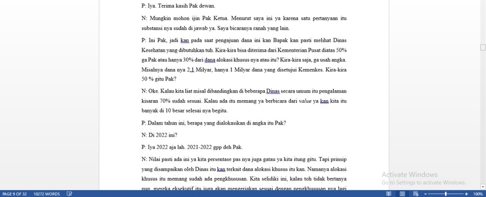 Pengetikan Umum - Transkrip Wawancara Verbatim Berbagai Durasi 1 Hari Jadi - 3