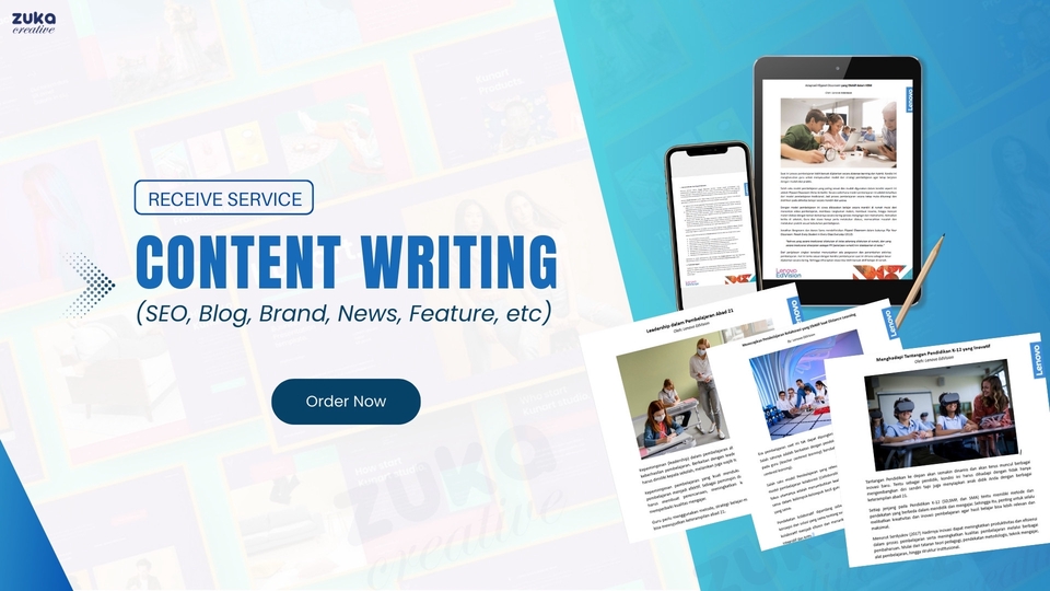 Penulisan Konten Artikel (Teknologi, Pendidikan, Creative Industry, AI, etc)