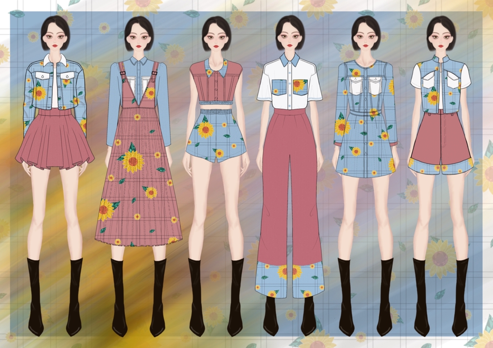 Fashion design ออกแบบเสื้อผ้าผู้หญิงและเด็ก ออกแบบลายผ้า