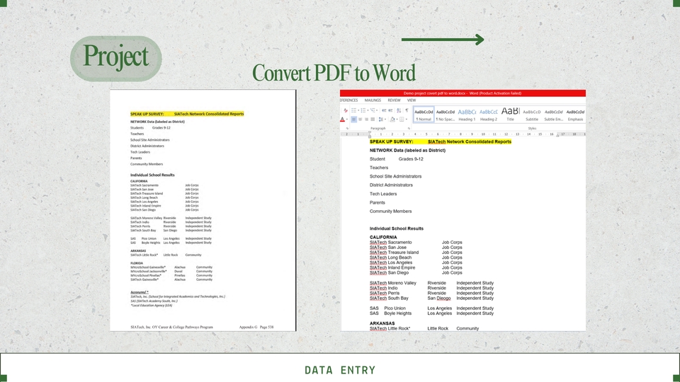 Jasa data entry online: konversi PDF ke Word untuk input data excel