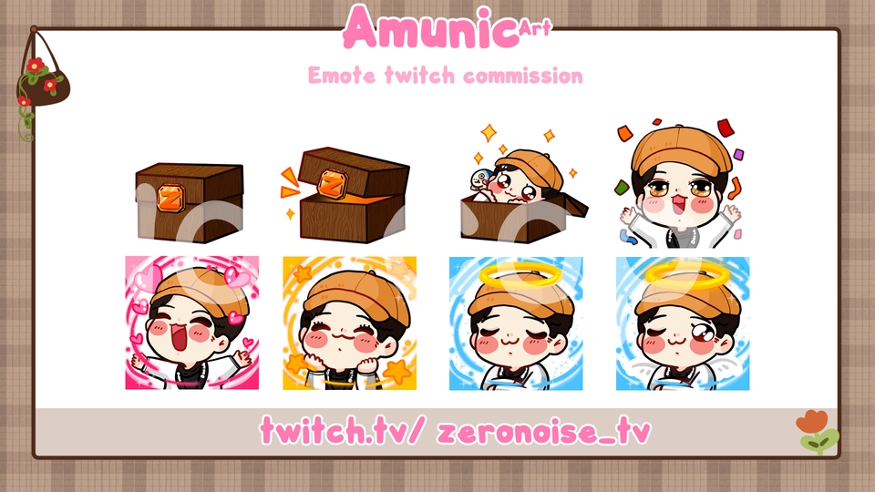 ออกแบบสติ๊กเกอร์ไลน์ twitch ตัวละครน่ารัก AmunicArt