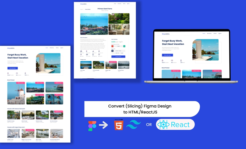 Web Development - Convert (Slicing) Design Figma to HTML/ReactJS + Tailwind or Bootstrap 5 - 3