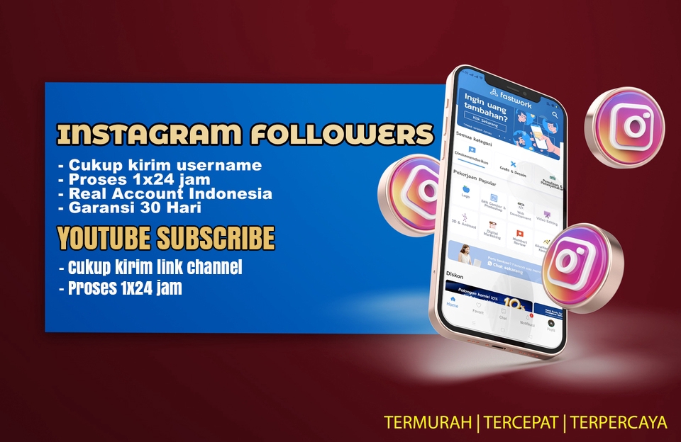 Tambah Followers - FOLLOWERS INSTAGRAM, SUBSCRIBE, VIEW YOUTUBE, JAM TAYANG YOUTUBE - 2