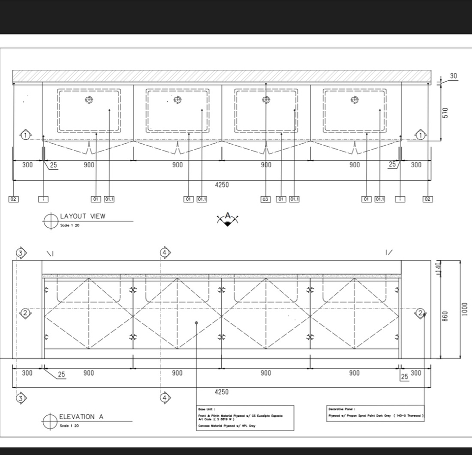 CAD Drawing - Shop Drawing 2D Furniture - 2