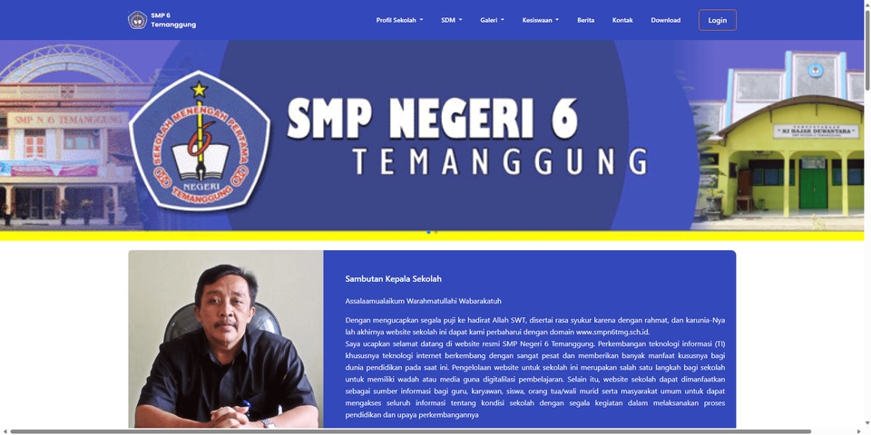 Jasa pembuatan website SMP Negeri 6 Temanggung, buat website sekolah, website developer, jasa website sekolah, harga website sekolah, desain website sekolah.