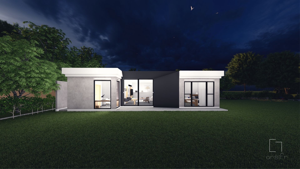 Jasa Desain Rumah Minimalis Modern 3D Render