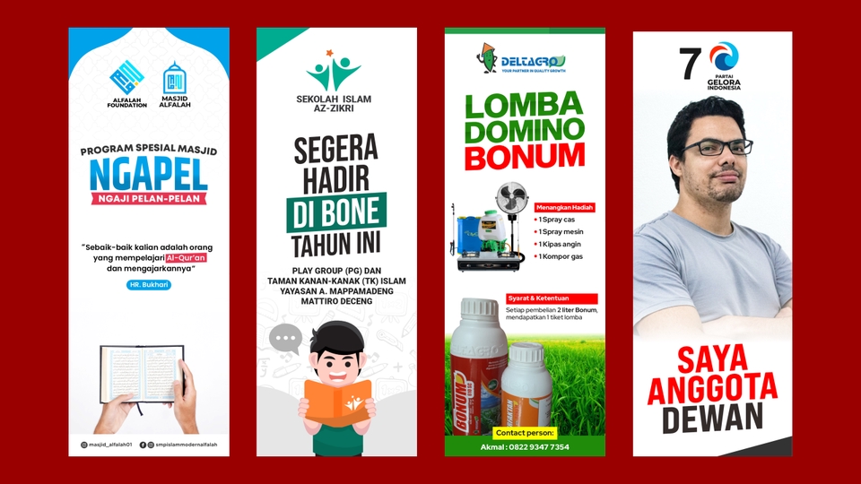 Banner Online - Banner promosi usaha (Sekolah, Makanan, Kantor) dengan berbagai ukuran - 5