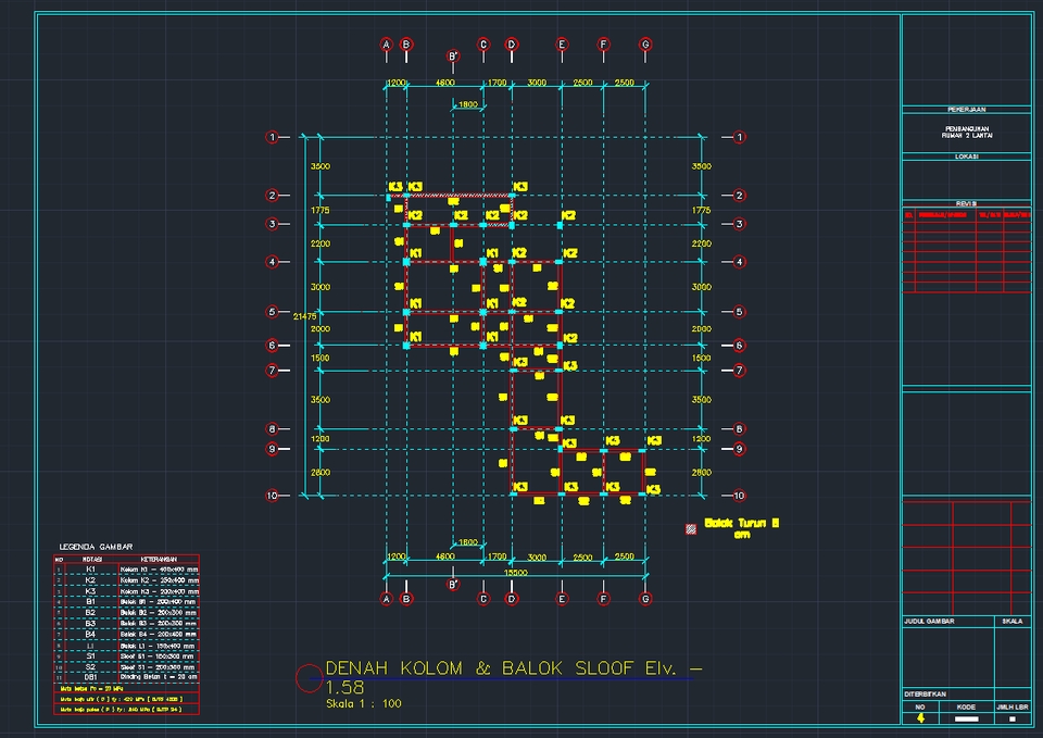 CAD Drawing - Jasa Analisis Struktur PBG Rumah Tinggal | Ruko | Kantor | Bangunan >2 Lantai - 7