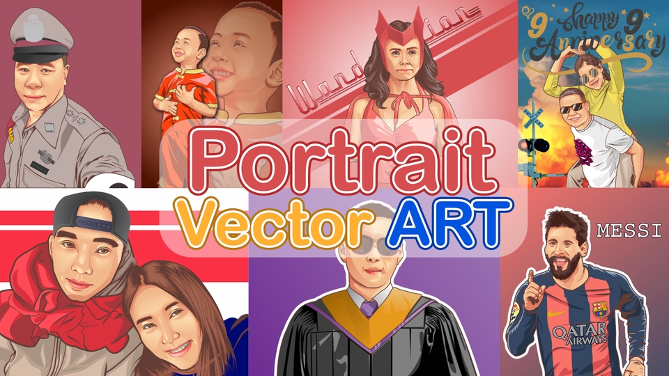 วาดภาพเหมือน Portrait - Portrait Vector ART - 1