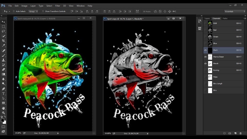 Edit Gambar & Photoshop - Pecah Warna + Gambar Ulang (Redesign) Untuk Keperluan Sablon - 5