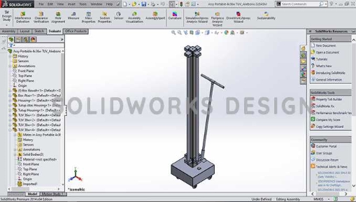 Jasa drafter autocad 3d untuk pembuatan desain struktur tiang penyangga portable