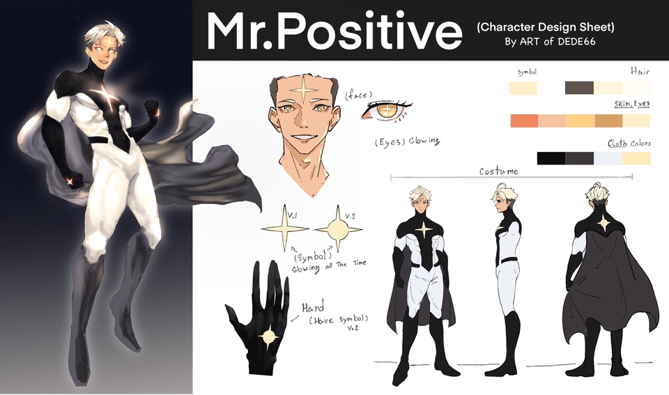 รับวาดภาพประกอบตัวละคร  Mr.Positive  วาด digital painting  ออกแบบตัวละคร 