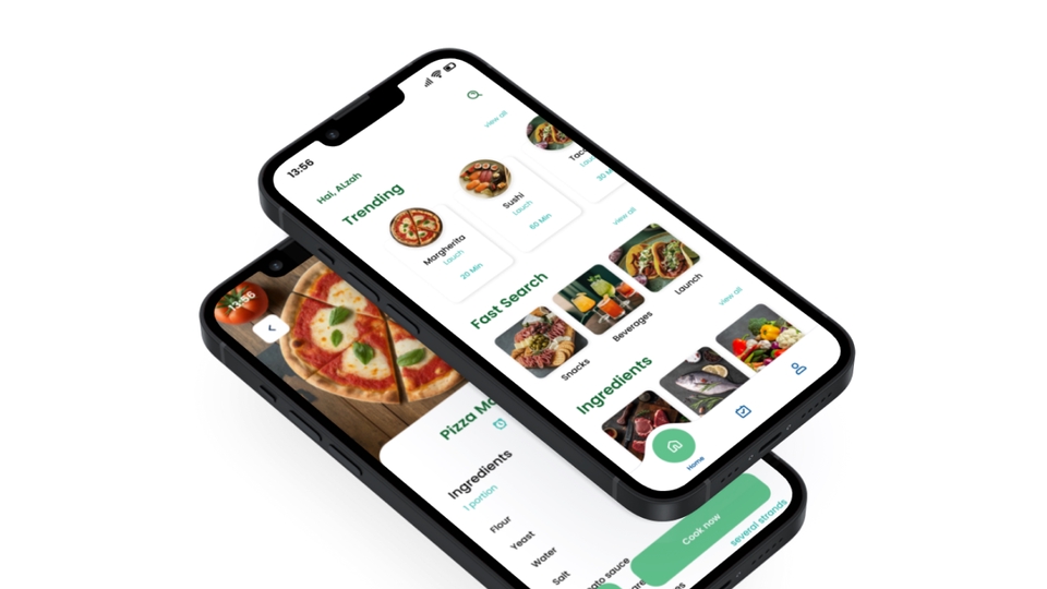 Desain mockup aplikasi mobile dengan user interface dan user experience yang modern dan intuitif untuk meningkatkan pengalaman pengguna.