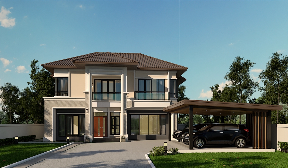 ออกแบบตกแต่งภายในและภายนอก - ออกแบบ-เขียนแบบก่อสร้างพร้อมขออนุญาต บ้านพักอาศัย - 8