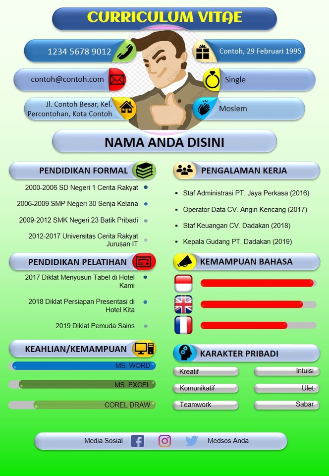 Portfolio & Resume - Desain Resume (CV) Menarik... Satu Hari Jadi.. Bonus Revisi.. - 3