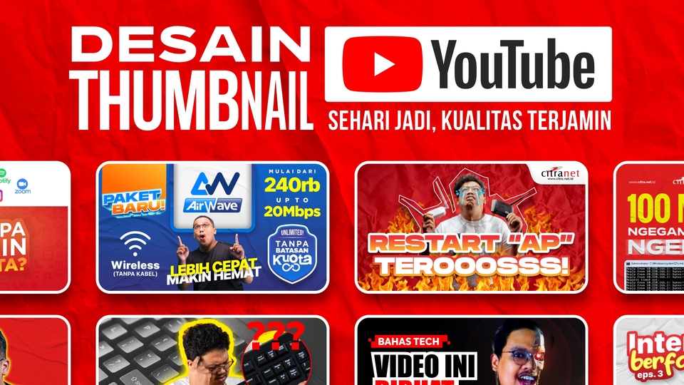 Banner Online - JASA DESAIN THUMBNAIL YOUTUBE SEHARI JADI - 1