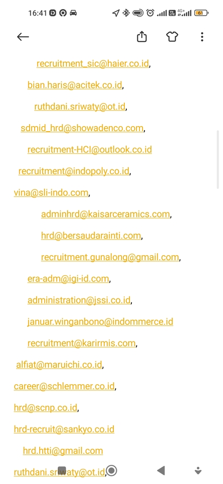 Jasa Lainnya - Jasa Email Ke berbagai macam perusahaan - 3