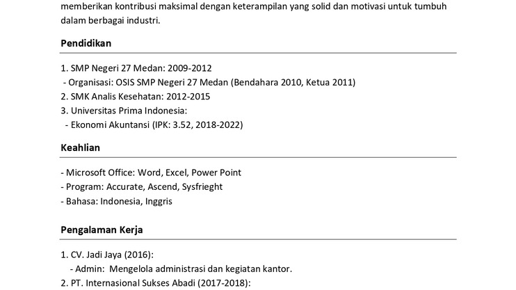 Contoh desain cv dan resume untuk portofolio freelance yang profesional