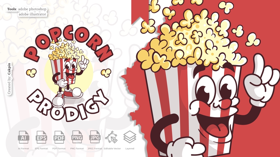 Jasa desain logo popcorn keren untuk bisnis makanan