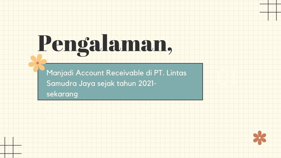 Jasa data entry freelance, jasa input data excel, pengalaman data entry di PT Lintas Samudra Jaya sejak tahun 2021.