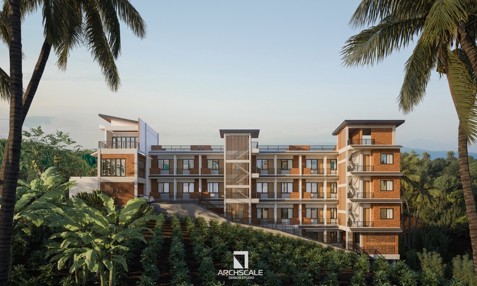 Desain arsitektur modern minimalis untuk bangunan rumah dengan nuansa tropical