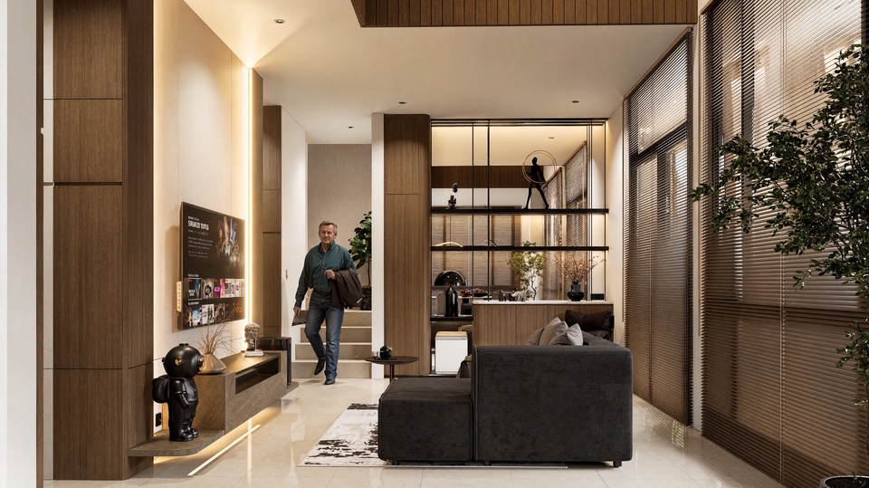 Desain Interior Rumah Residential  dengan gaya kotemporer modern dan minimalis