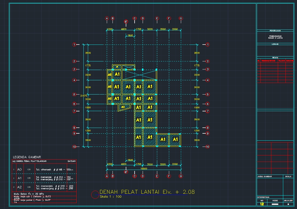 CAD Drawing - Jasa Analisis Struktur PBG Rumah Tinggal | Ruko | Kantor | Bangunan >2 Lantai - 9