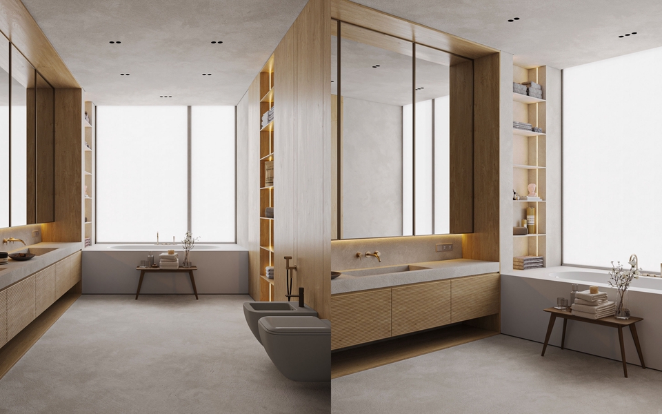 Jasa Desain Interior 3D Rumah Minimalis Modern  Desain Kamar Mandi Mewah