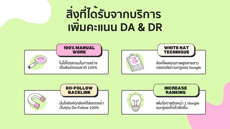 ทำ SEO - SEO เพิ่มคะแนน DA/DR/UR/TF และโพสเว็บบอร์ด 200 เว็บไซต์ สร้างโอกาสติดหน้า 1 Google ชนะคู่แข่ง - 4