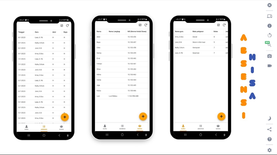 Jasa Pembuatan Aplikasi Mobile Profesional - Aplikasi Absensi Siswa Berbasis Mobile dengan Fitur HISA (Hadir, Izin, Sakit, Alfa)