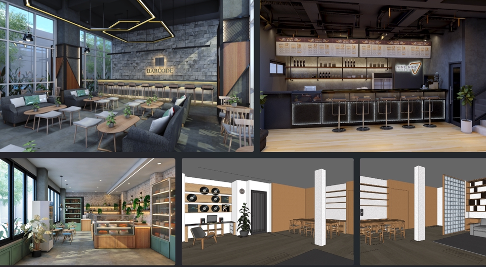 Jasa Desain 3D Facade, Interior dan Furniture.
