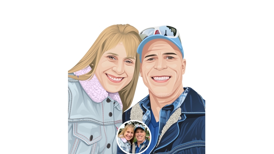 Gambar Potret - VECTOR PORTRAIT PASANGAN, 2 HARI JADI - 1