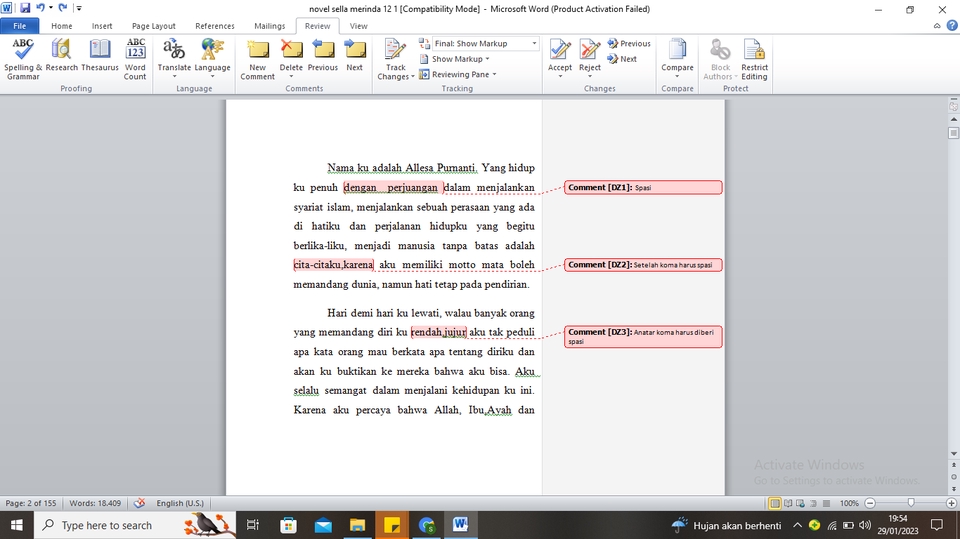 Proofreading - Professional Proofread/editing Bahasa indonesia dan Inggris - 2